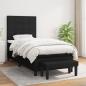 Preview: ARDEBO.de - Boxspringbett mit Matratze Schwarz 100x200 cm Stoff