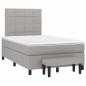 Preview: Boxspringbett mit Matratze Hellgrau 120x200 cm Stoff