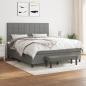 Preview: ARDEBO.de - Boxspringbett mit Matratze Dunkelgrau 160x200 cm Stoff