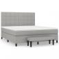 Preview: Boxspringbett mit Matratze Hellgrau 180x200 cm Stoff