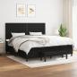 Preview: ARDEBO.de - Boxspringbett mit Matratze Schwarz 200x200 cm Stoff