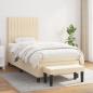 Preview: ARDEBO.de - Boxspringbett mit Matratze Creme 90x190 cm Stoff