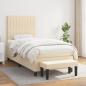 Preview: ARDEBO.de - Boxspringbett mit Matratze Creme 90x200 cm Stoff