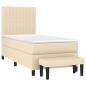 Preview: Boxspringbett mit Matratze Creme 90x200 cm Stoff