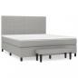 Preview: Boxspringbett mit Matratze Hellgrau 180x200 cm Stoff