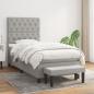 Preview: ARDEBO.de - Boxspringbett mit Matratze Hellgrau 80x200 cm Stoff