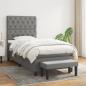 Preview: ARDEBO.de - Boxspringbett mit Matratze Dunkelgrau 80x200 cm Stoff