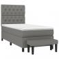 Preview: Boxspringbett mit Matratze Dunkelgrau 80x200 cm Stoff