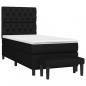 Preview: Boxspringbett mit Matratze Schwarz 80x200 cm Stoff