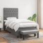 Preview: ARDEBO.de - Boxspringbett mit Matratze Dunkelgrau 90x190 cm Stoff