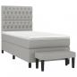 Preview: Boxspringbett mit Matratze Hellgrau 90x200 cm Stoff