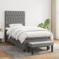 Preview: ARDEBO.de - Boxspringbett mit Matratze Dunkelgrau 90x200 cm Stoff