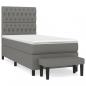 Preview: Boxspringbett mit Matratze Dunkelgrau 90x200 cm Stoff