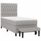 Preview: Boxspringbett mit Matratze Hellgrau 100x200 cm Stoff