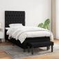 Preview: ARDEBO.de - Boxspringbett mit Matratze Schwarz 100x200 cm Stoff