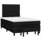 Preview: Boxspringbett mit Matratze Schwarz 120x200 cm Stoff