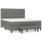 Preview: Boxspringbett mit Matratze Dunkelgrau 160x200 cm Stoff