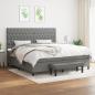 Preview: ARDEBO.de - Boxspringbett mit Matratze Dunkelgrau 200x200 cm Stoff