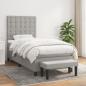 Preview: ARDEBO.de - Boxspringbett mit Matratze Hellgrau 90x190 cm Stoff