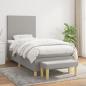 Preview: ARDEBO.de - Boxspringbett mit Matratze Hellgrau 80x200 cm Stoff