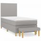 Preview: Boxspringbett mit Matratze Hellgrau 90x200 cm Stoff