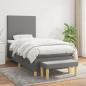 Preview: ARDEBO.de - Boxspringbett mit Matratze Dunkelgrau 90x200 cm Stoff