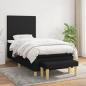 Preview: ARDEBO.de - Boxspringbett mit Matratze Schwarz 100x200 cm Stoff