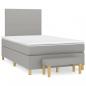 Preview: Boxspringbett mit Matratze Hellgrau 120x200 cm Stoff