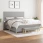 Preview: ARDEBO.de - Boxspringbett mit Matratze Hellgrau 160x200 cm Stoff