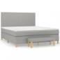 Preview: Boxspringbett mit Matratze Hellgrau 160x200 cm Stoff