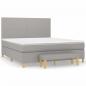 Preview: Boxspringbett mit Matratze Hellgrau 180x200 cm Stoff