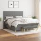 Preview: ARDEBO.de - Boxspringbett mit Matratze Dunkelgrau 180x200 cm Stoff