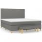 Preview: Boxspringbett mit Matratze Dunkelgrau 180x200 cm Stoff