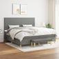 Preview: ARDEBO.de - Boxspringbett mit Matratze Dunkelgrau 200x200 cm Stoff