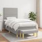 Preview: ARDEBO.de - Boxspringbett mit Matratze Hellgrau 100x200 cm Stoff