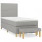 Preview: Boxspringbett mit Matratze Hellgrau 100x200 cm Stoff