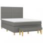 Preview: Boxspringbett mit Matratze Dunkelgrau 140x190 cm Stoff