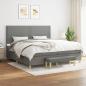 Preview: ARDEBO.de - Boxspringbett mit Matratze Dunkelgrau 200x200 cm Stoff