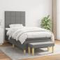 Preview: ARDEBO.de - Boxspringbett mit Matratze Dunkelgrau 80x200 cm Stoff