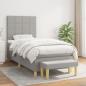 Preview: ARDEBO.de - Boxspringbett mit Matratze Hellgrau 90x190 cm Stoff