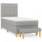 Preview: Boxspringbett mit Matratze Hellgrau 90x190 cm Stoff