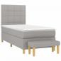 Preview: Boxspringbett mit Matratze Hellgrau 90x190 cm Stoff