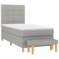 Preview: Boxspringbett mit Matratze Hellgrau 90x200 cm Stoff