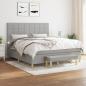 Preview: ARDEBO.de - Boxspringbett mit Matratze Hellgrau 160x200 cm Stoff