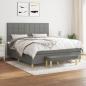 Preview: ARDEBO.de - Boxspringbett mit Matratze Dunkelgrau 160x200 cm Stoff