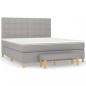 Preview: Boxspringbett mit Matratze Hellgrau 180x200 cm Stoff