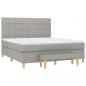 Preview: Boxspringbett mit Matratze Hellgrau 180x200 cm Stoff