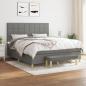 Preview: ARDEBO.de - Boxspringbett mit Matratze Dunkelgrau 180x200 cm Stoff