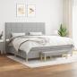 Preview: ARDEBO.de - Boxspringbett mit Matratze Hellgrau 200x200 cm Stoff