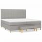 Preview: Boxspringbett mit Matratze Hellgrau 200x200 cm Stoff